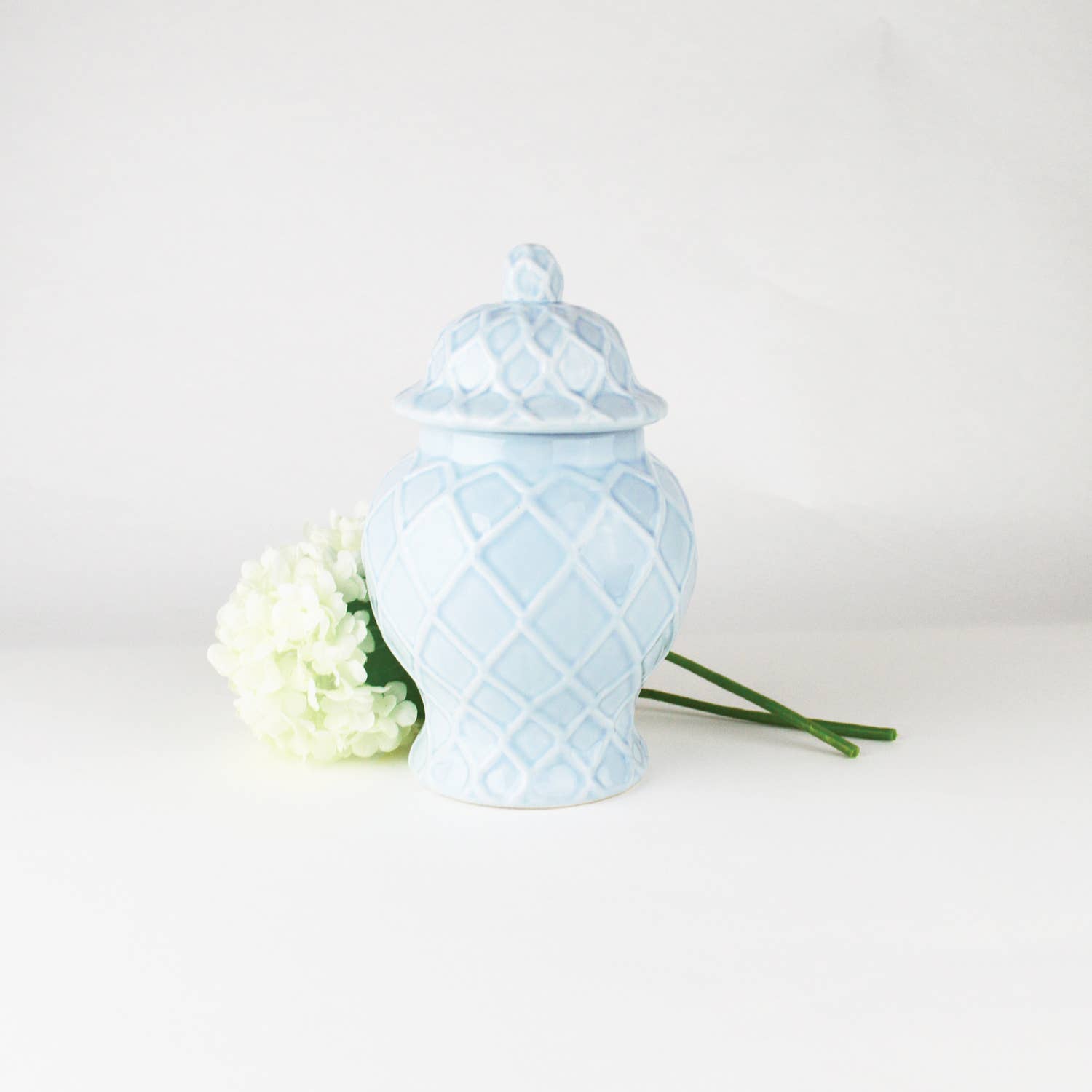 8 Oak Lane - Wholesale Decorative jar - Light Blue Textured Ginger Jar - Small1