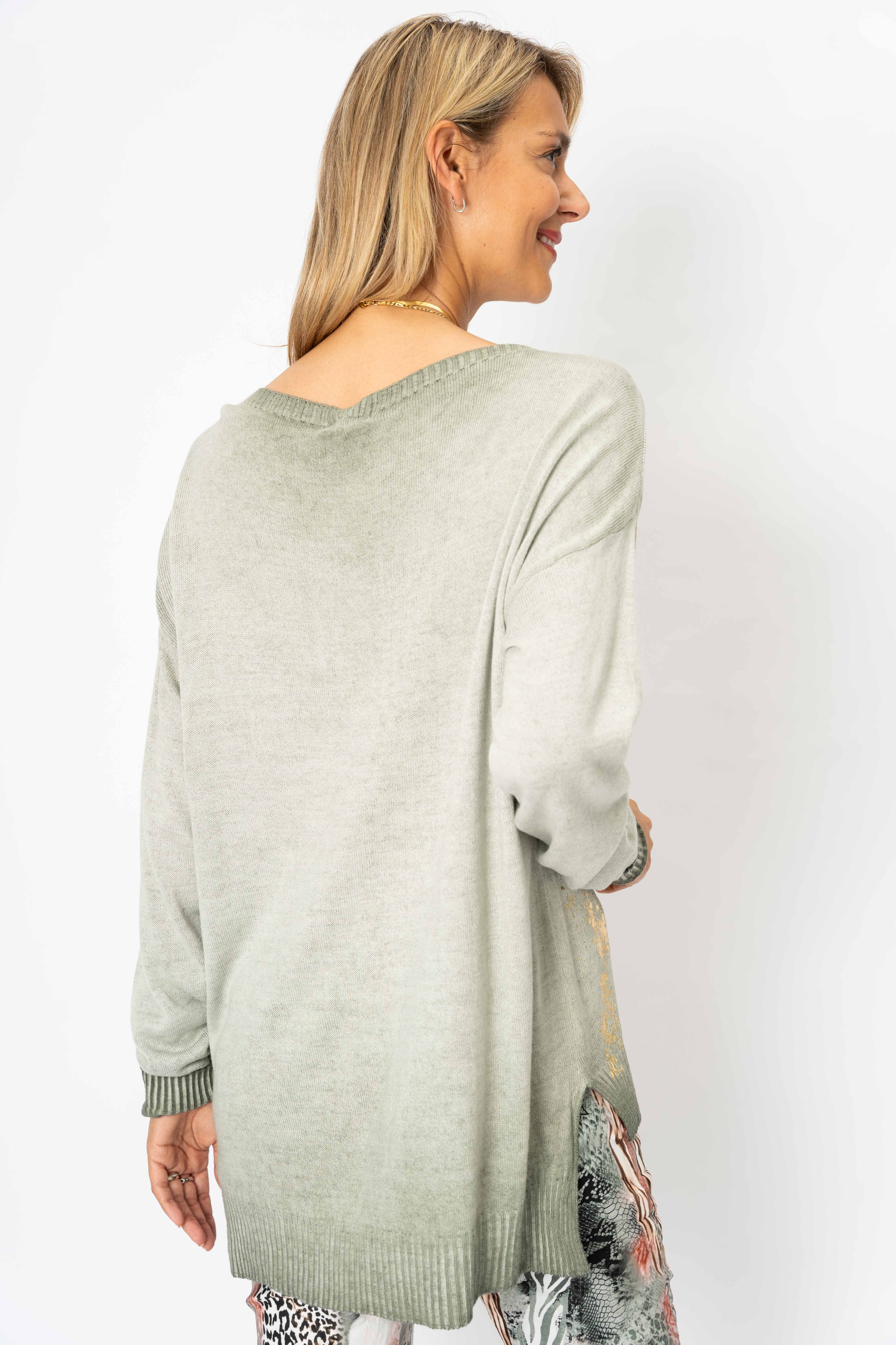 Look Mode Usa - Vente Pull en maille – femme - Pull en feuille d'or6