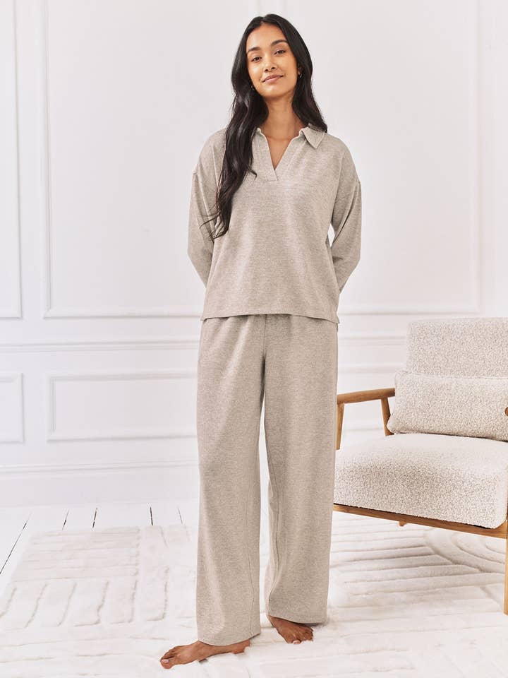 Slub-Knit Marl Joggers - Beige for wholesale by Chelsea Peers