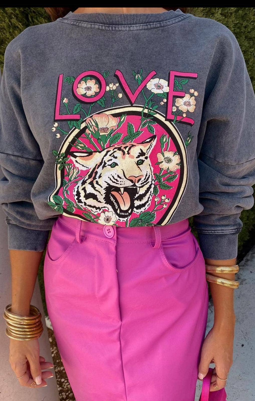 LORIANE – Engroshandel Grafisk Sweatshirt - Dame – 10184 Vintage trykt sweatshirt5