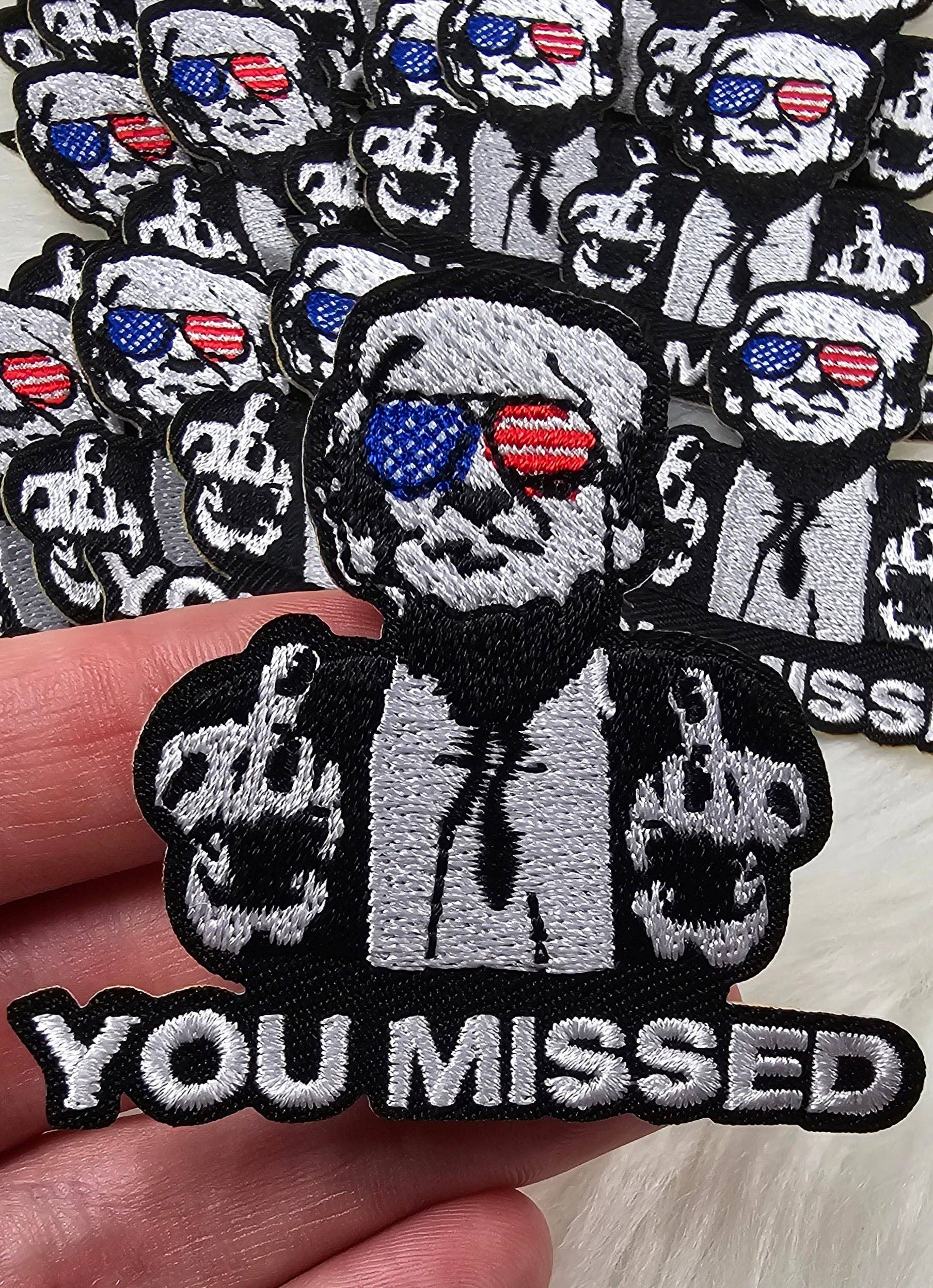 Scratch Decor - Wholesale Patch - 'You Missed' Trump Middle Finger Embroidery Iron On Patch1