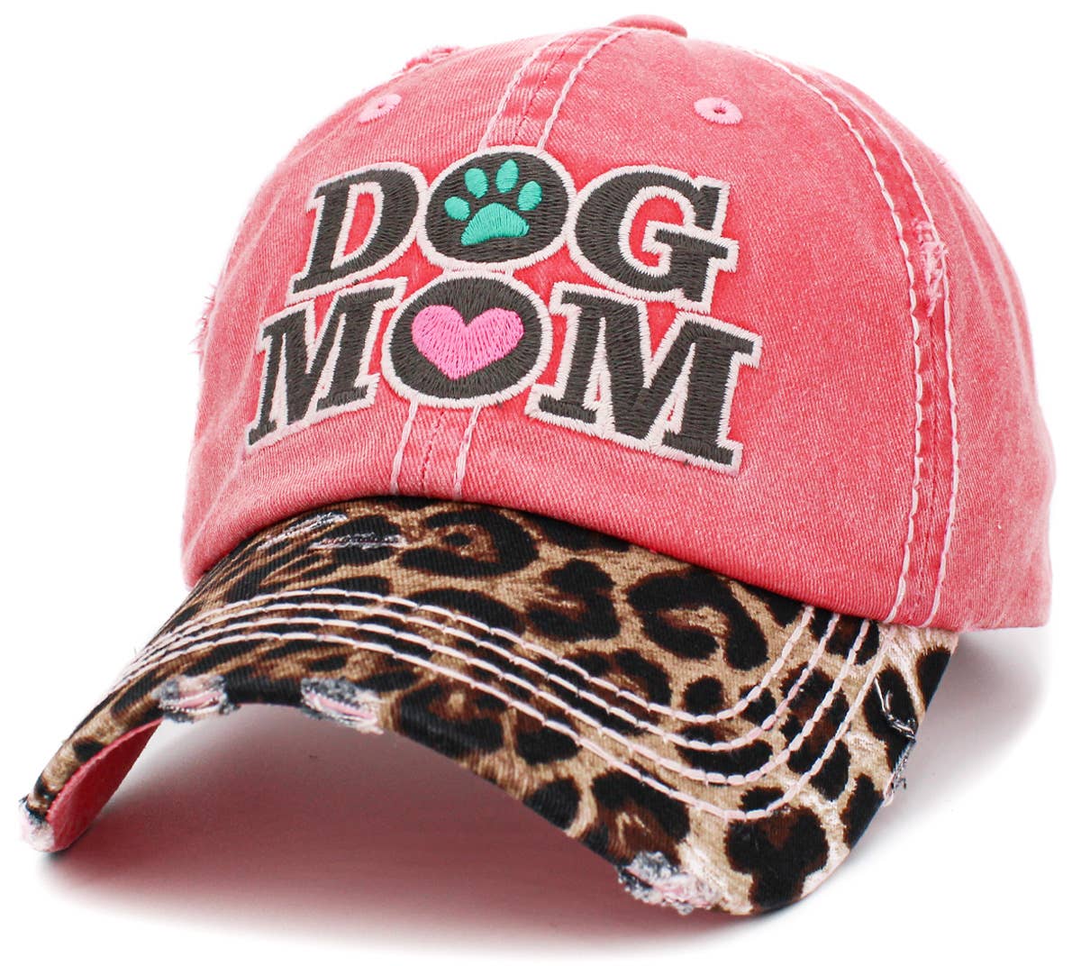 KBETHOS – wholesale Baseball cap – Women's – Dog Mom Leopard Washed Vintage Ballcap3