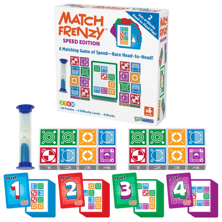Funwares - Wholesale Brain Game - Kids - Match Frenzy Speed Edition – Head-to-Head Kids Game, Gift