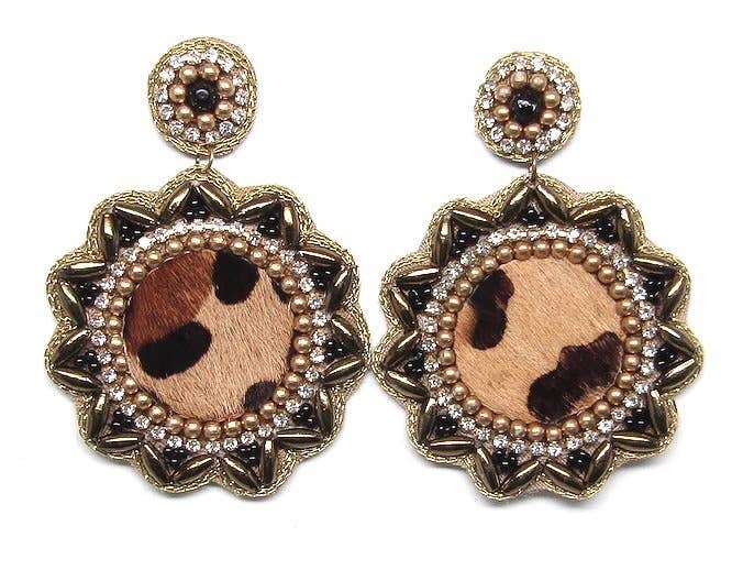 Allie Beads - Wholesale Dangle Earrings - Cheetah Drop Earrings0