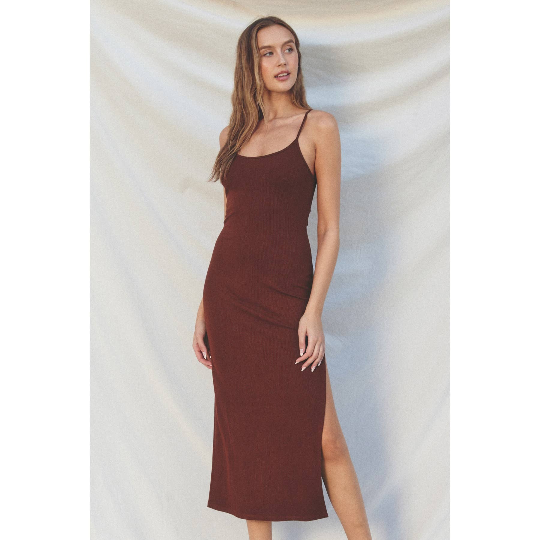 Dress Forum - Vente Robe – femme - Robe longue moulante en tricot côtelé (1)7