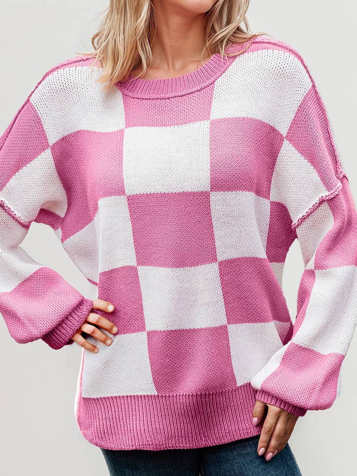 Valentine Round Neck Long Sleeve Sweater sweaters for women for wholesale by 66DISCO