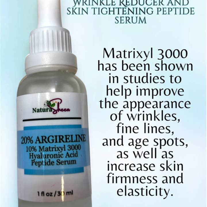 NaturaSheen Skin Care – wholesale Ansiktsserum/-koncentrat – 20% Argireline+ Matrixyl 3000 + Hyaluronsyra. RYNKREDUCERANDE OCH HUDÅTSTRAMANDE PEPTIDSERUM