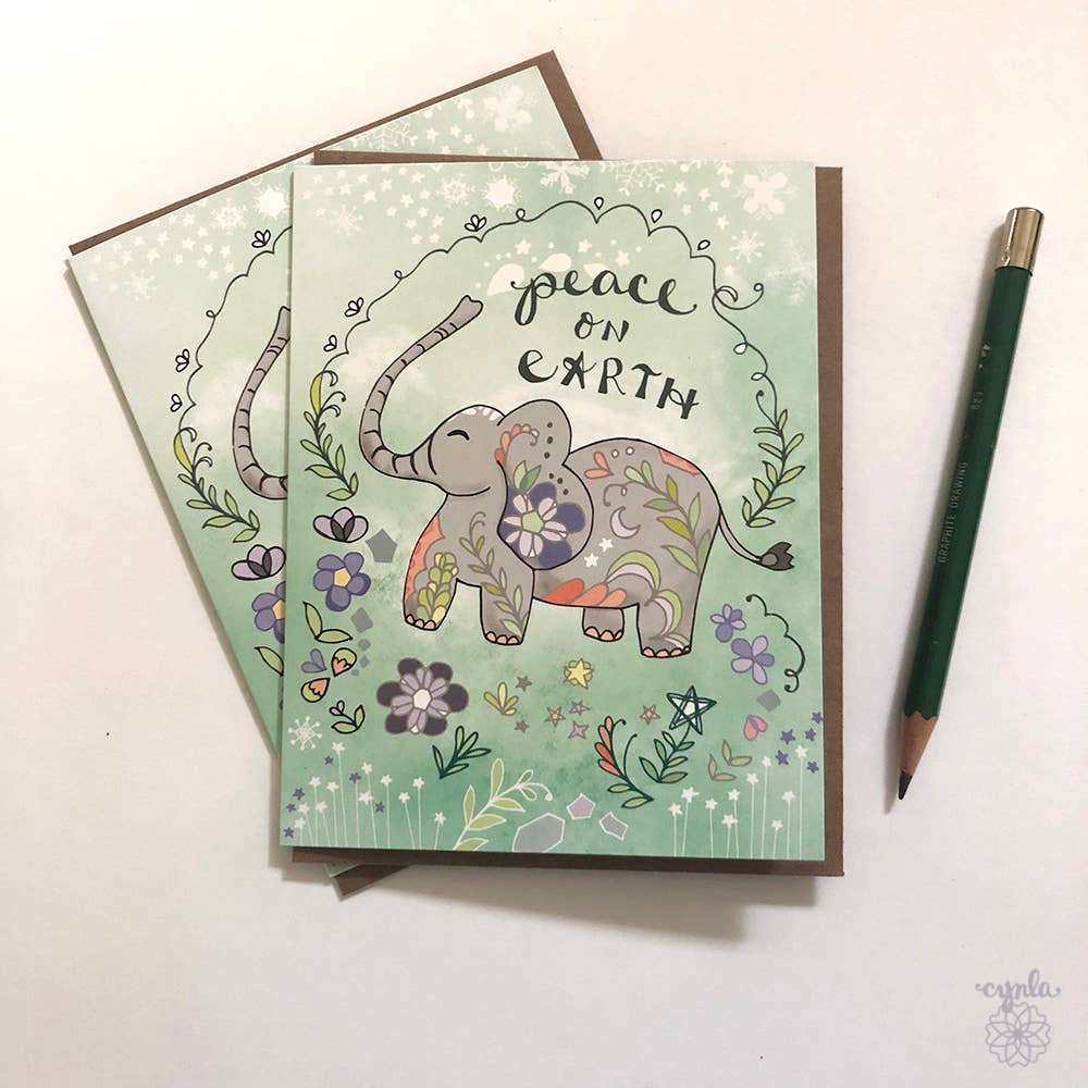 Cynla - Wholesale Season's Greetings Card - Elephant Peace Card - holiday greeting card happy new year2