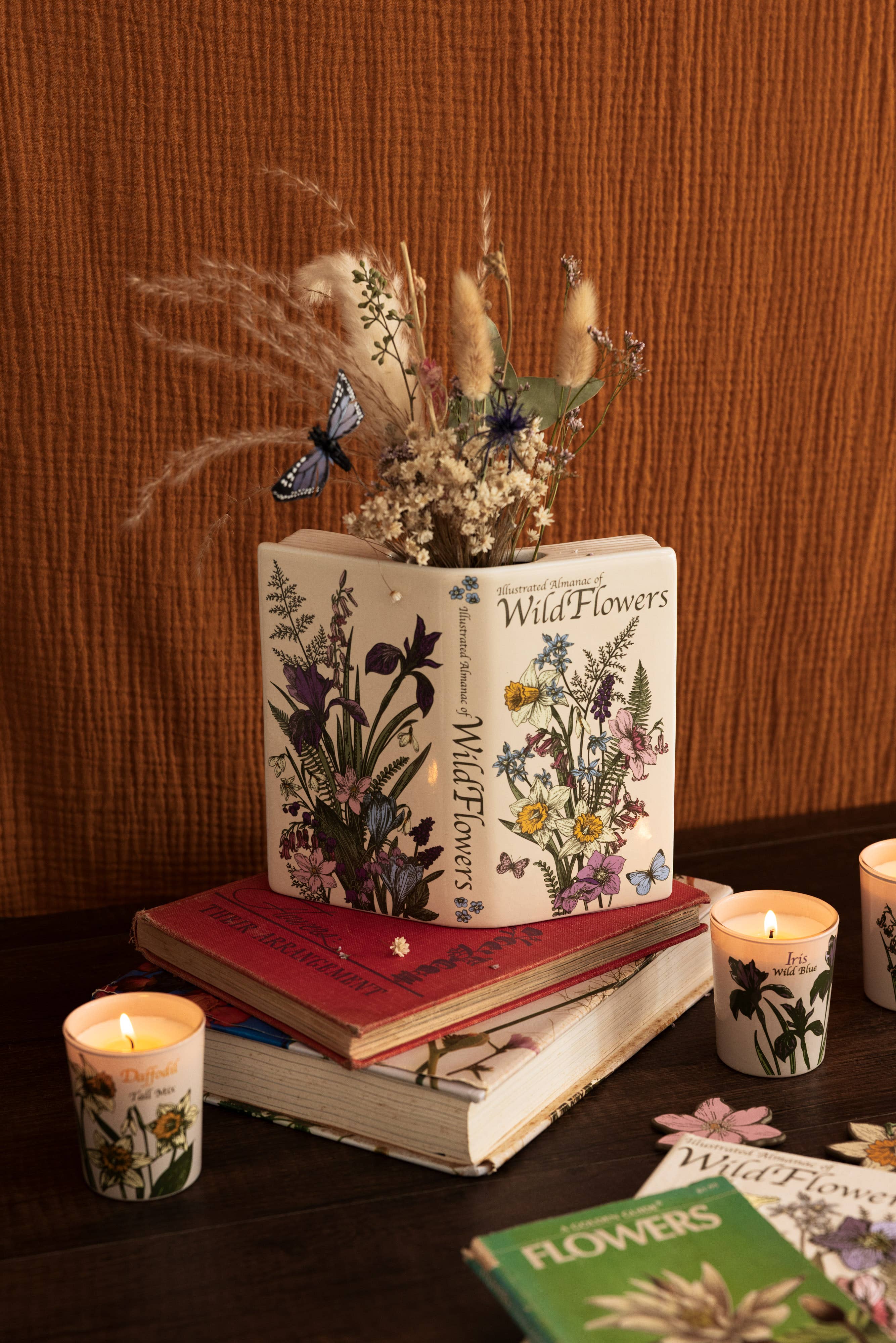 Steel Mill and Co. - Wholesale Vase - Open Book Vase, Wildflowers