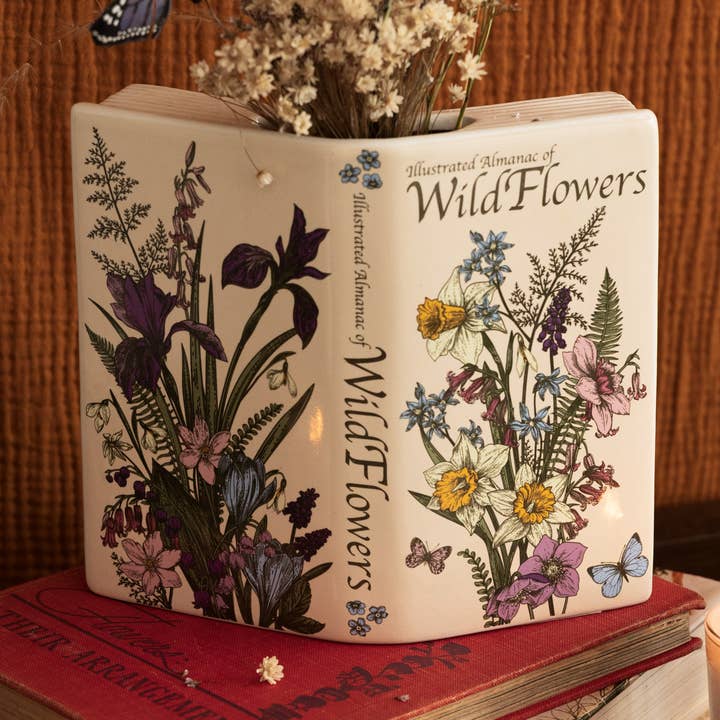 Steel Mill and Co. - Wholesale Vase - Open Book Vase, Wildflowers0