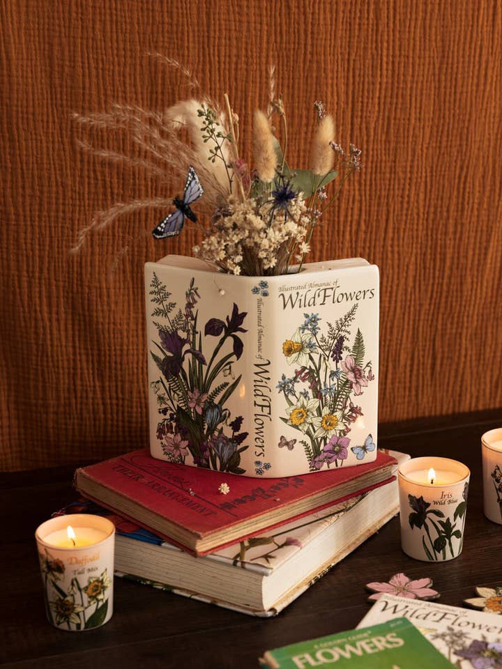 Open Book Vase, Wildflowers for wholesale by Steel Mill and Co.