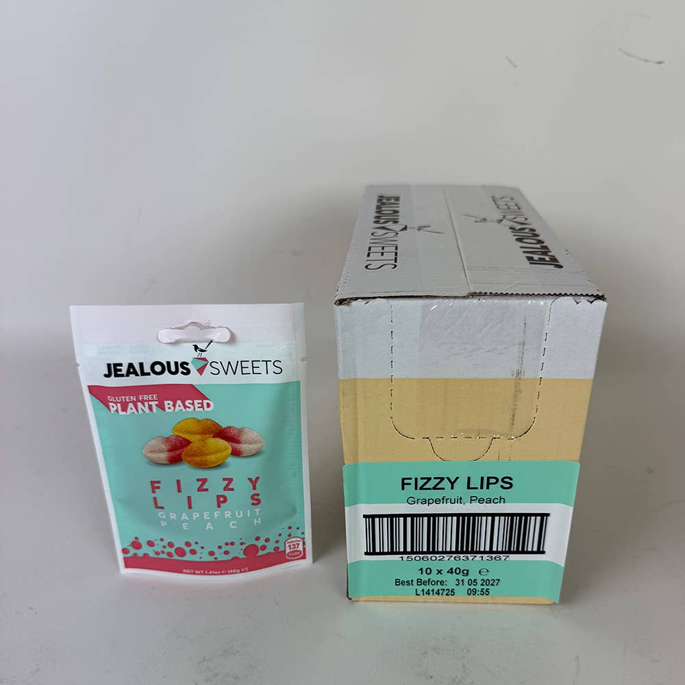 Jealous Sweets (US) - Wholesale Gummy - Jealous Sweets Fizzy Lips 40g Bags MP102