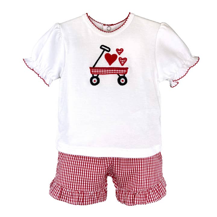 Heart Wagon Shirt & Short Set for wholesale by Petit Ami & Zubels