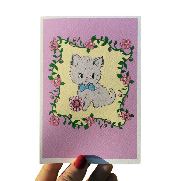 Cat Card - Kitsch Kitten for wholesale by Rosie Wonders
