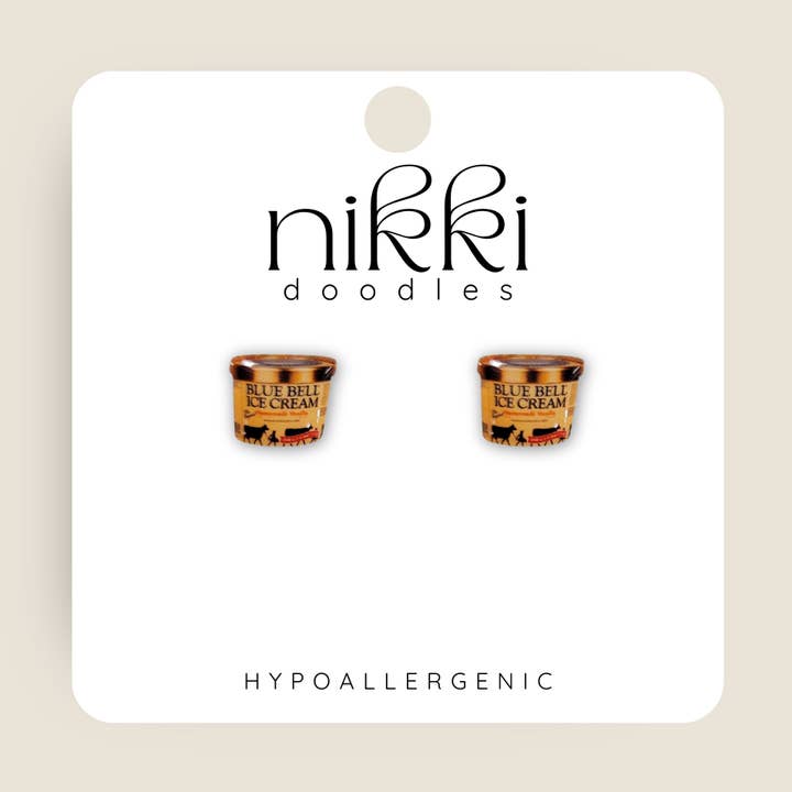 Boucles d'oreilles à tige Bluebell Ice Cream Novelty pour la vente par Nikki Doodles