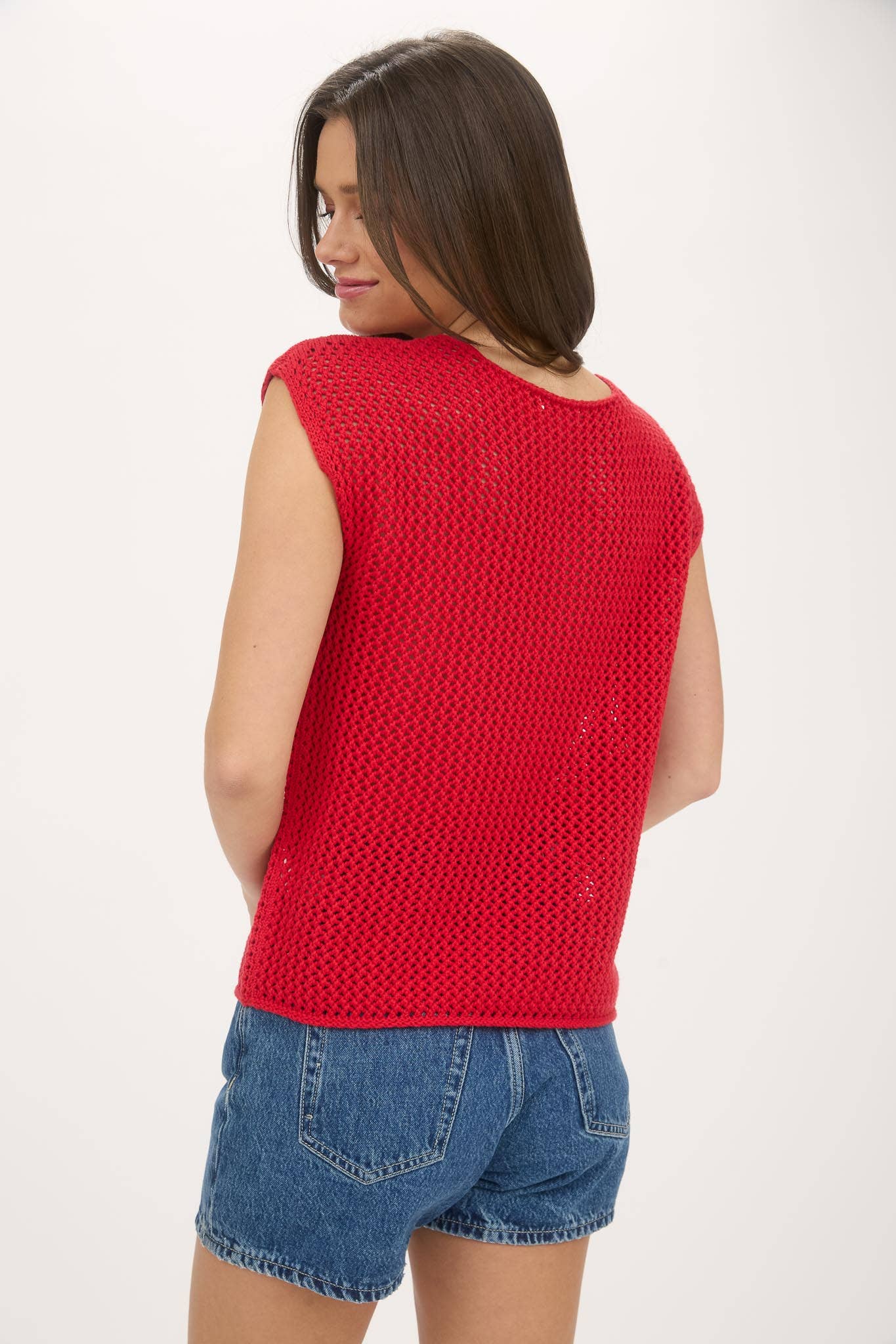Blu Pepper - Wholesale Knit Sweater - Women's - AMERICAN FLAG CROCHET KNIT SWEATER TOP20