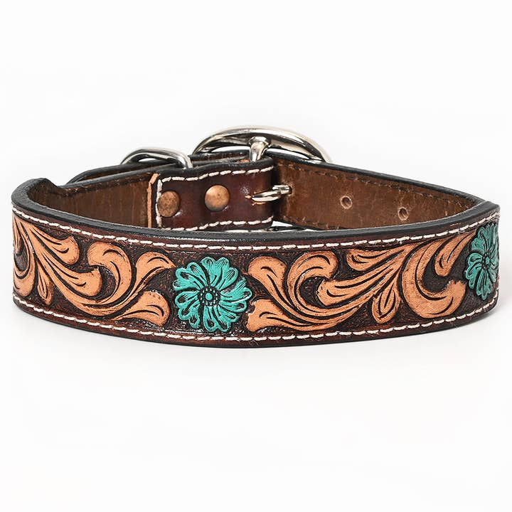 BER175-Westerse leren hondenhalsband voor wholesale door LS Western