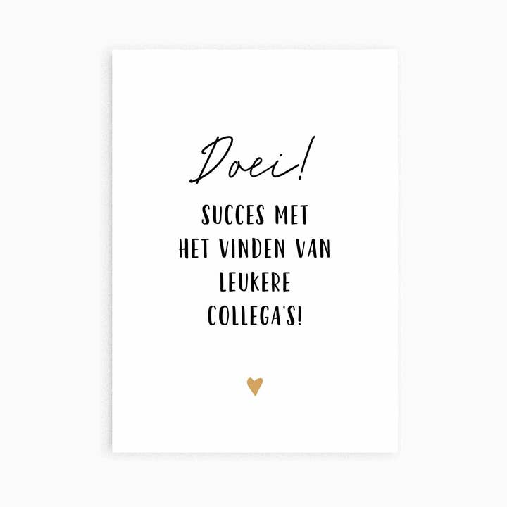 Postcard Bye Colleague for wholesale by Studio Hoeked