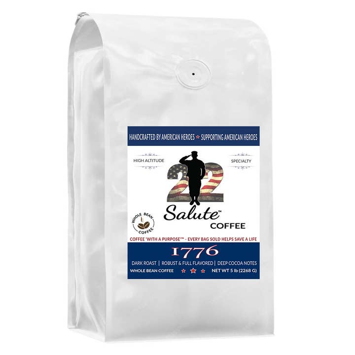 22 Salute Coffee 'With a Purpose', '1776' Dark Roast Blend for wholesale by 22 Salute Coffee