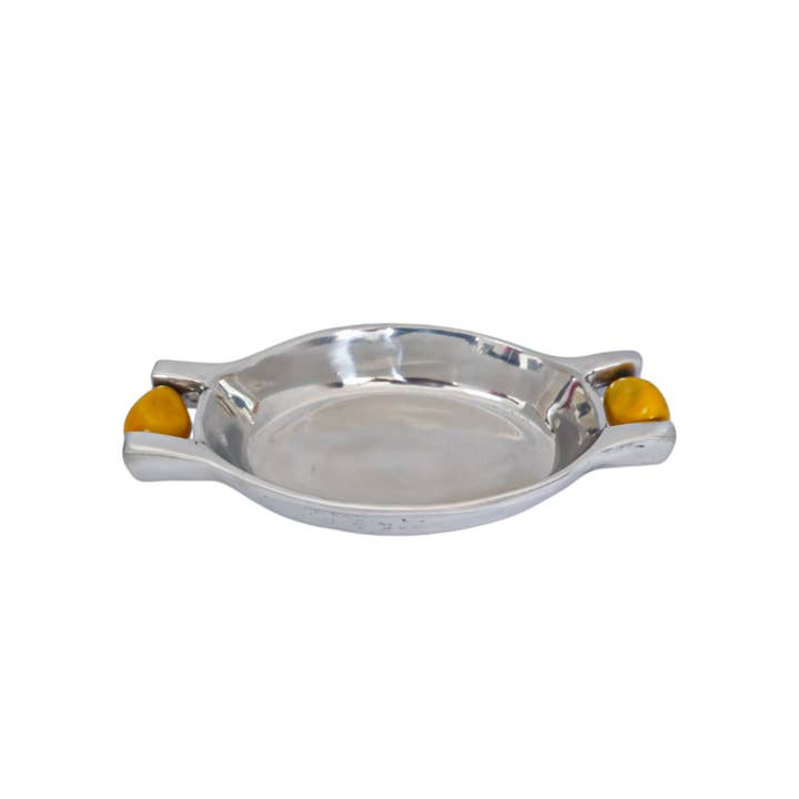 BLISSARA - Wholesale Serving Tray - Serving Tray with Ivory-like Handles - Pewter Tray
