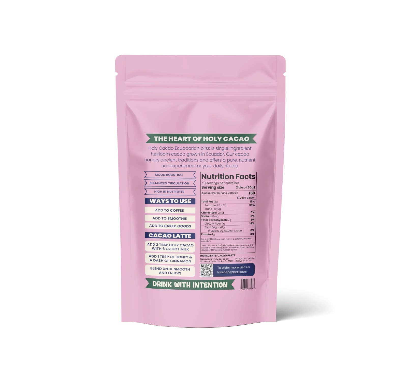 Holy cacao - Wholesale Hot cocoa mix/kit - Holy Cacao - Organic Ceremonial Grade Cacao Paste (10oz)1