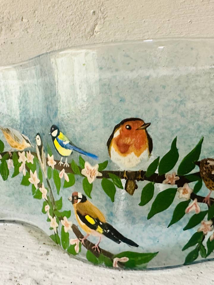 Garden Birds Spring for wholesale by Ally Glass Studio