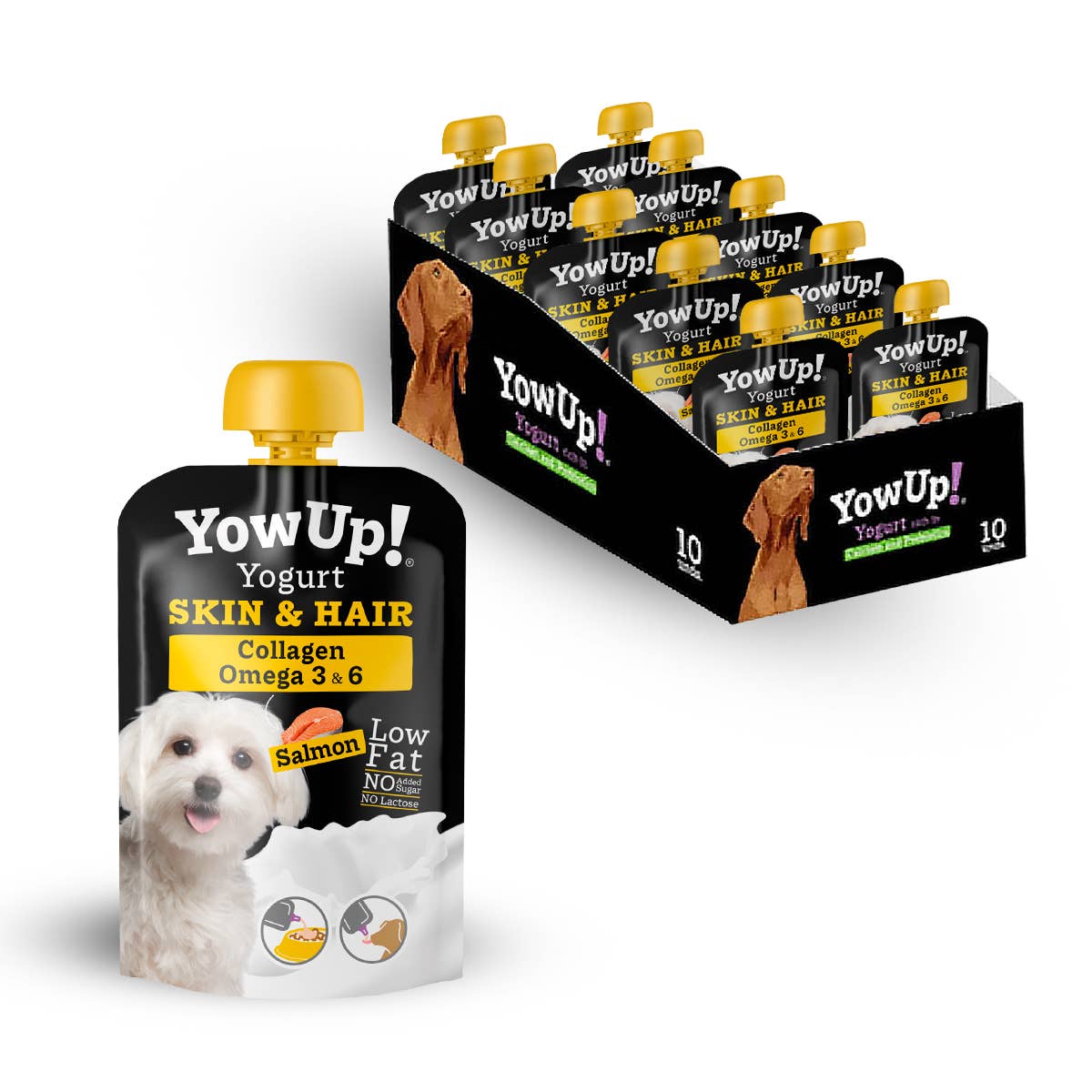 B&W Werbeartikel GmbH - Doggyroller - Wholesale Pet Food - Dog - YowUp Yogurt skin & hair for dogs (pack of 10) - 0% fat1