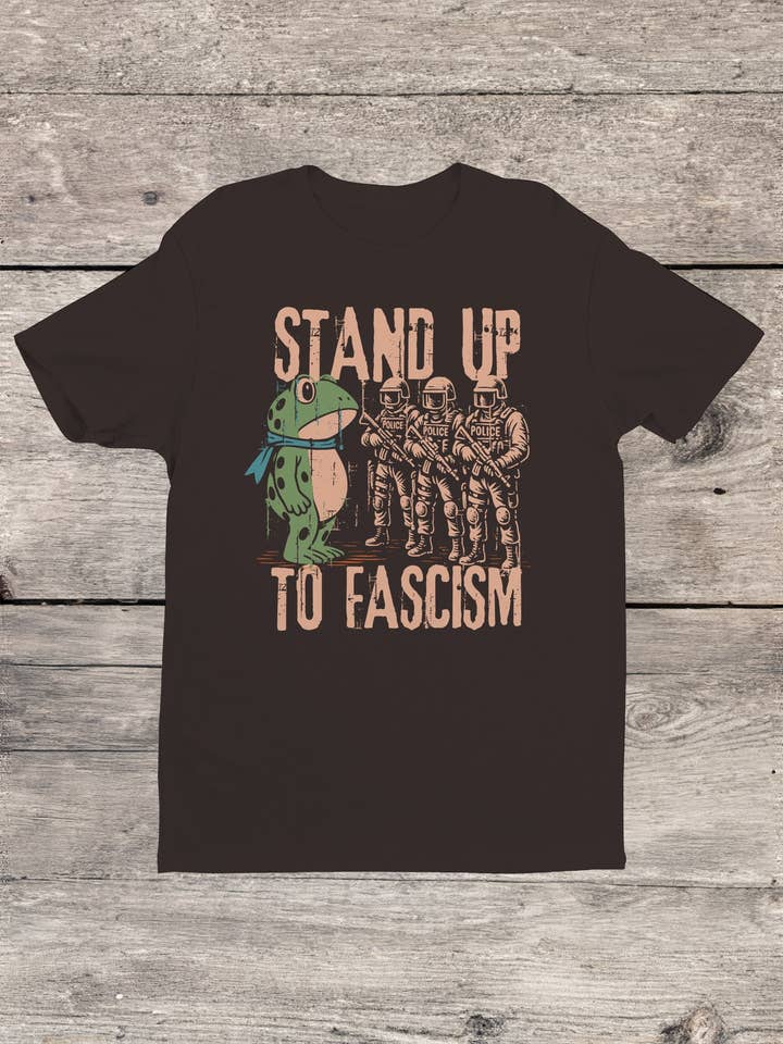 Stand Up to Fascism Protest Art Men's T-shirt for wholesale by Swift Retail