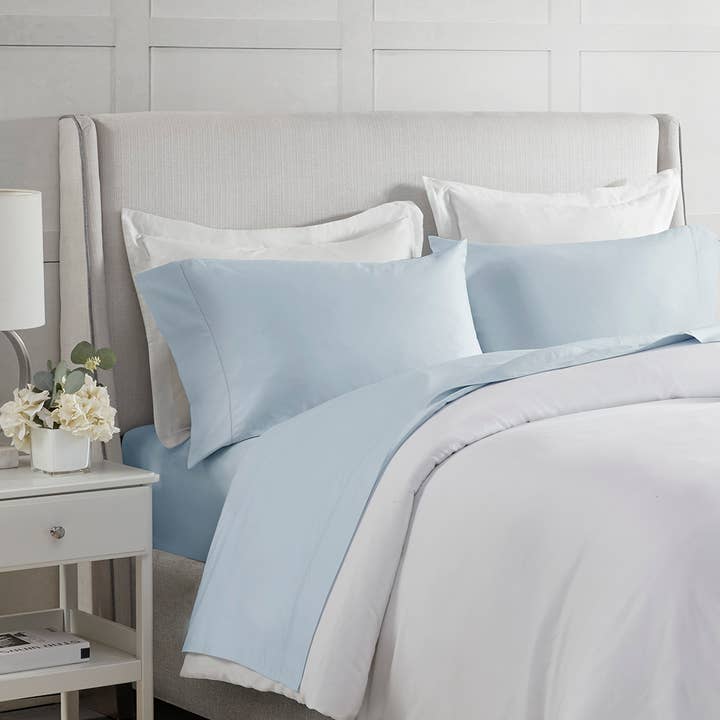 100% Egyptian Cotton 500 Thread Count Sheet Set, Blue for wholesale by Olliix
