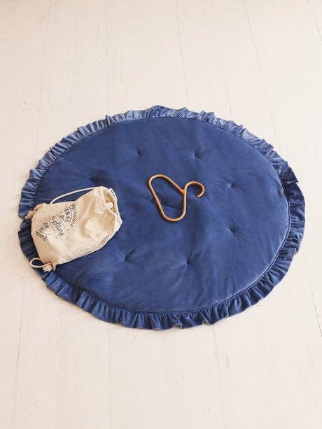 Zachte fluwelen mat met franje „saffier” voor wholesale door Moi Mili