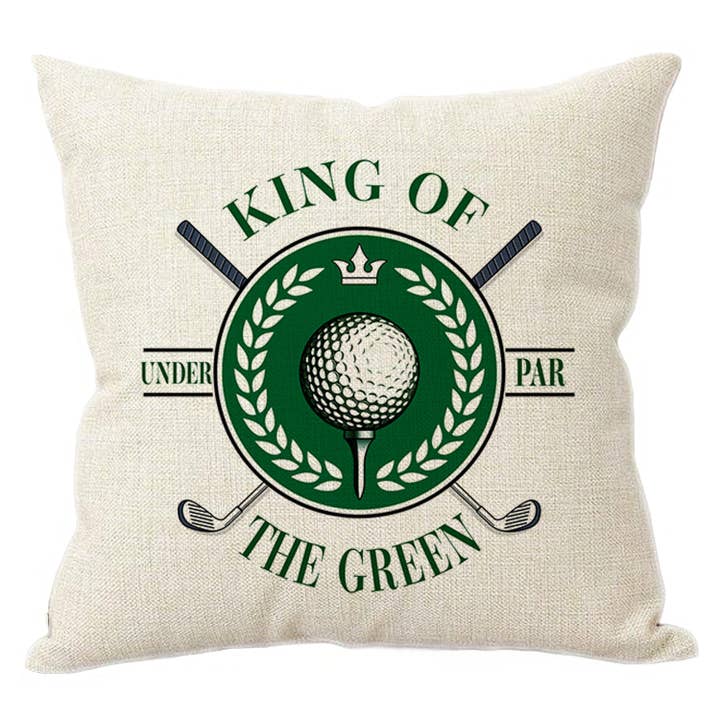 PI7840- Rei do Almofada de Linho de Golfe Sob o Par Verde por atacado de Marye-Kelley