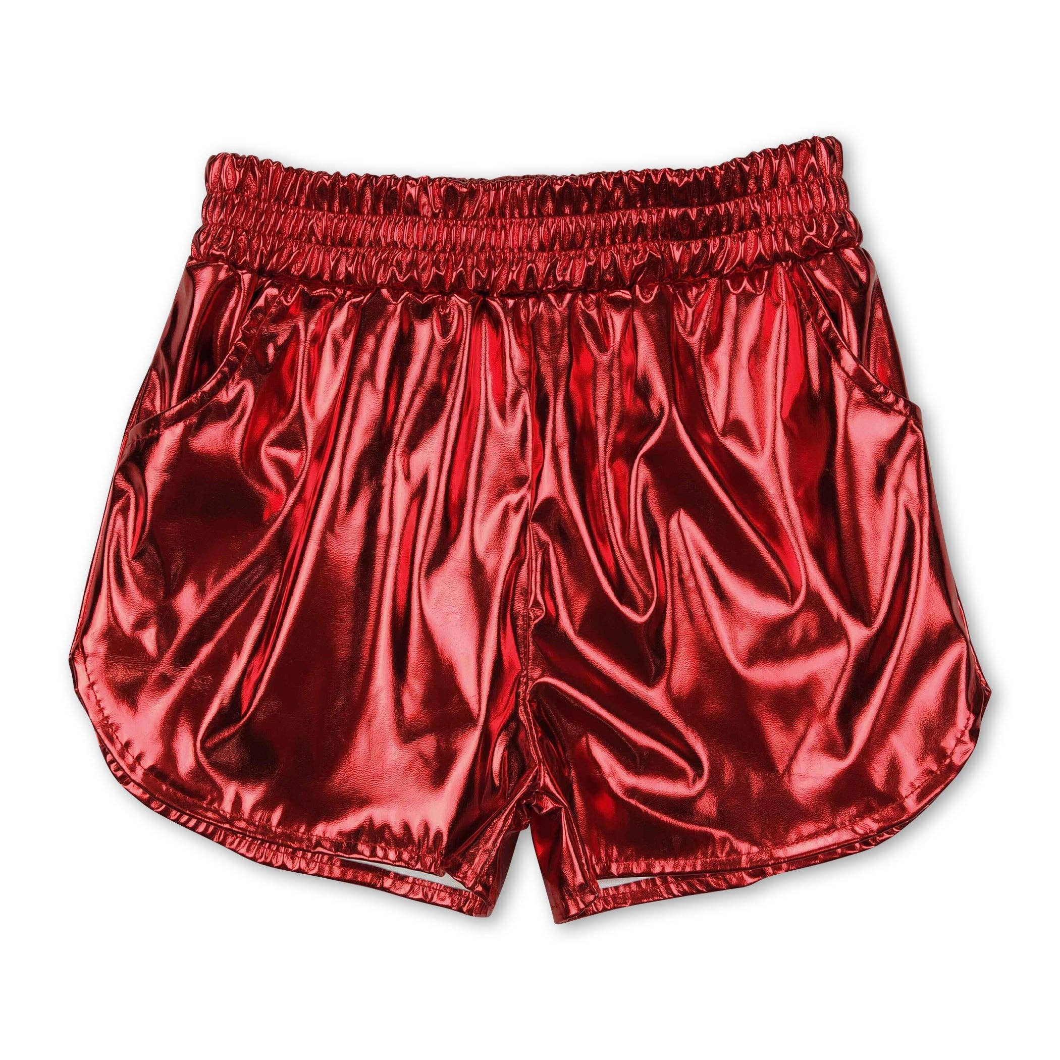 Yawoo Garments - Wholesale Shorts - Kids - Red elastic waist kids girls summer shorts0