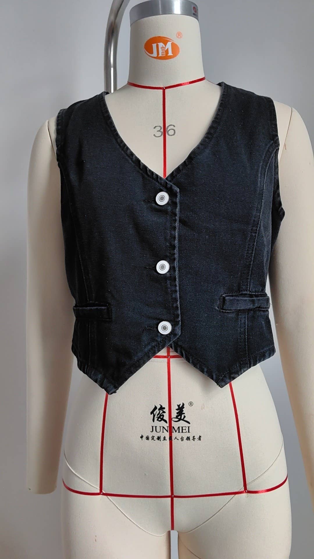 Hope & Sunshine - Wholesale Outerwear Vest - Women's - Washed Denim Vest Sleeveless Crop Top9