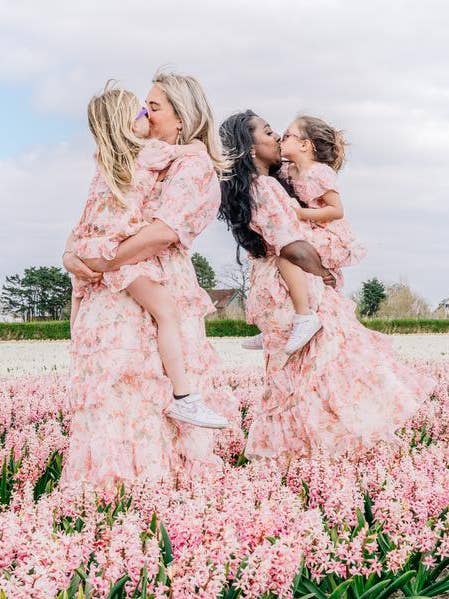 Floral Orange Pink Faith Dress for wholesale on Faire3