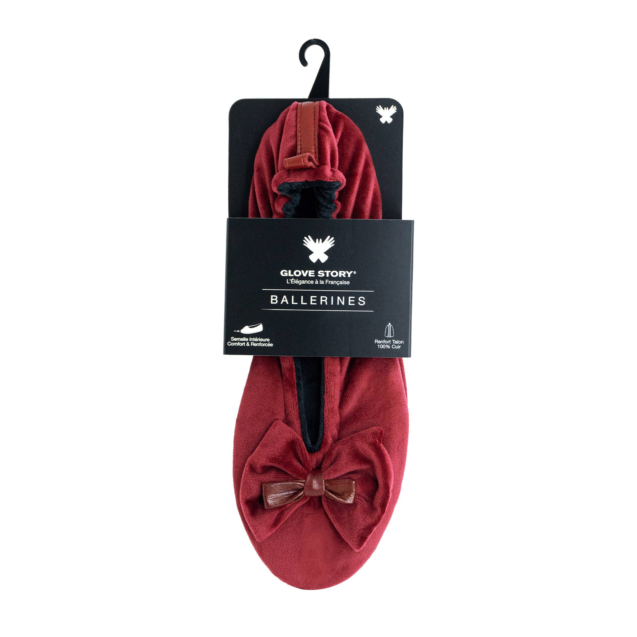 Glove Story - Wholesale Slippers - Women's - Women's indoor ballerinas in large bow velvet - CF014013