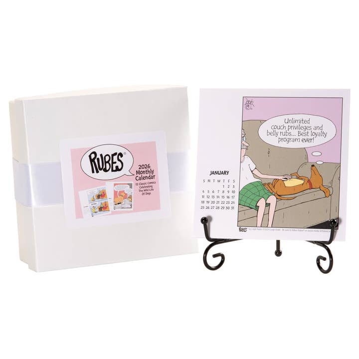 2026 Rubes® Dog Desk Calendar for wholesale by Shade Tree Greetings