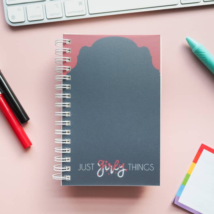 Just Girly Things Dot Grid Notebook for wholesale by The Harpy Otter Co