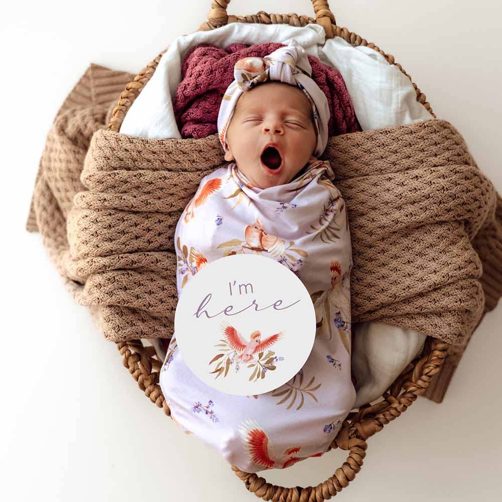 Snuggle Hunny – wholesale Milestone art/keepsake – Child & baby – Major Mitchell & Blush Reversible Milestone Cards3