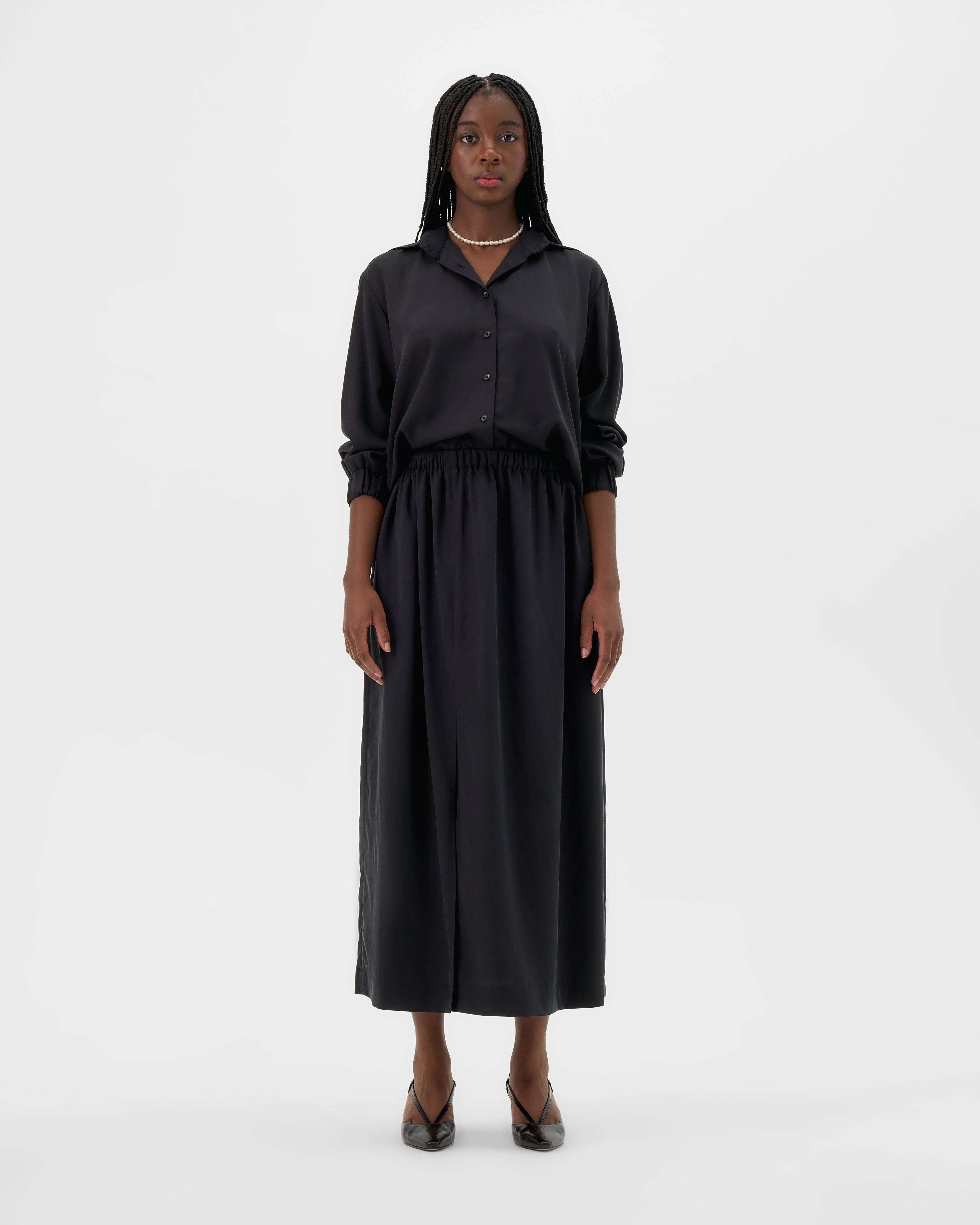 VALERIE C. - Wholesale Skirt - Women's - Jupe maxi - noir1