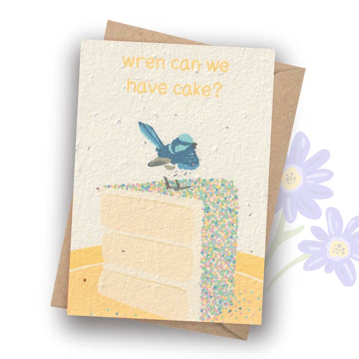 Tilly Scribbles - Wholesale Birthday card - Plantable Fairy Wren Birthday Card2