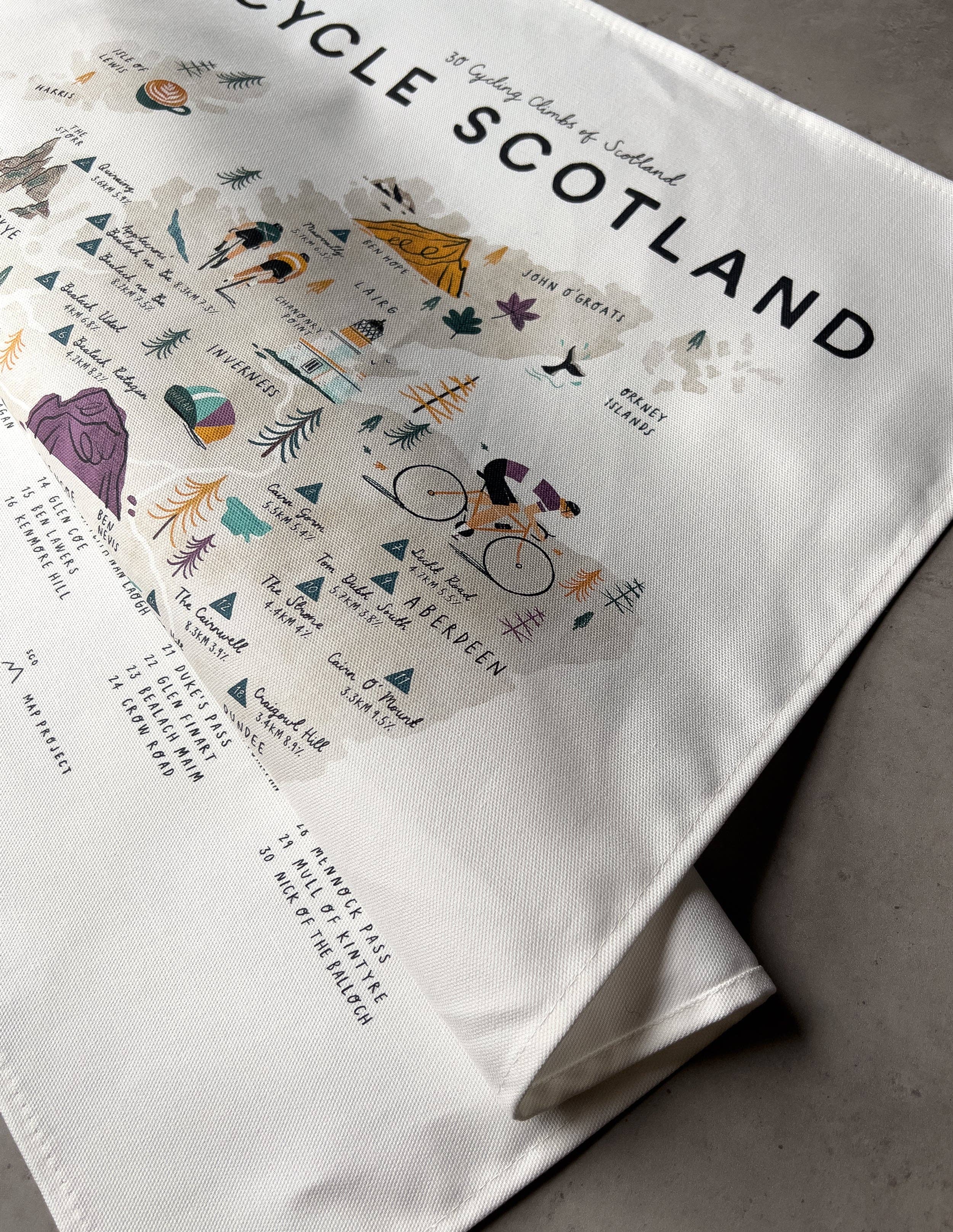 Oldfield Design Co – wholesale Tea towel – Cycle Scotland Tea Towel4