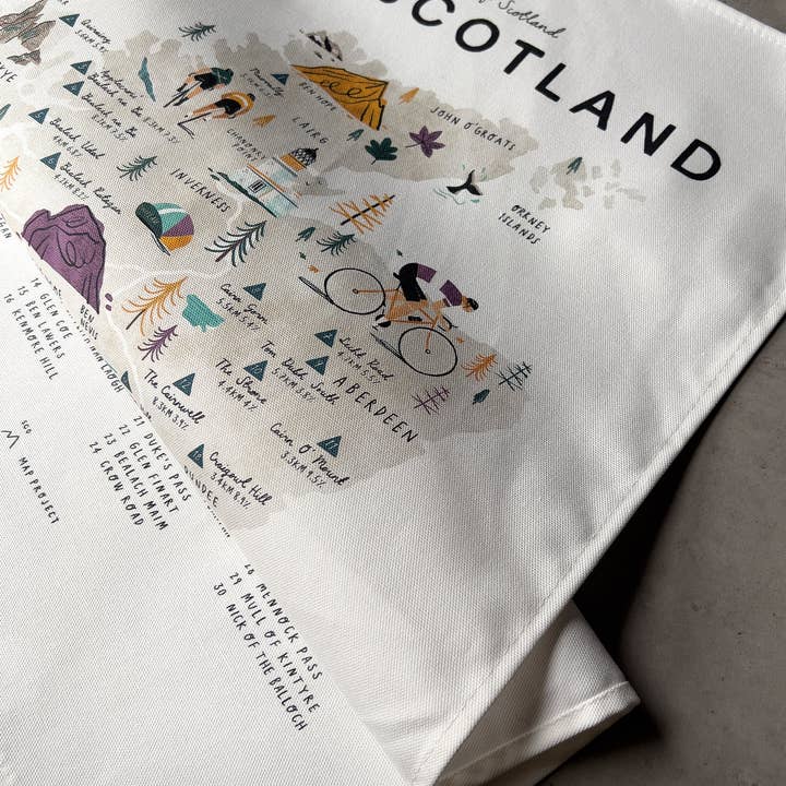Oldfield Design Co – wholesale Tea towel – Cycle Scotland Tea Towel4