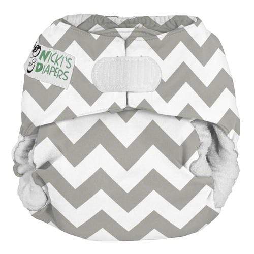 Nicki'ss Bamboo H&L AIO - Cinza Chevron - OS por atacado de Nicki's Diapers (Planetwise Wholesale)