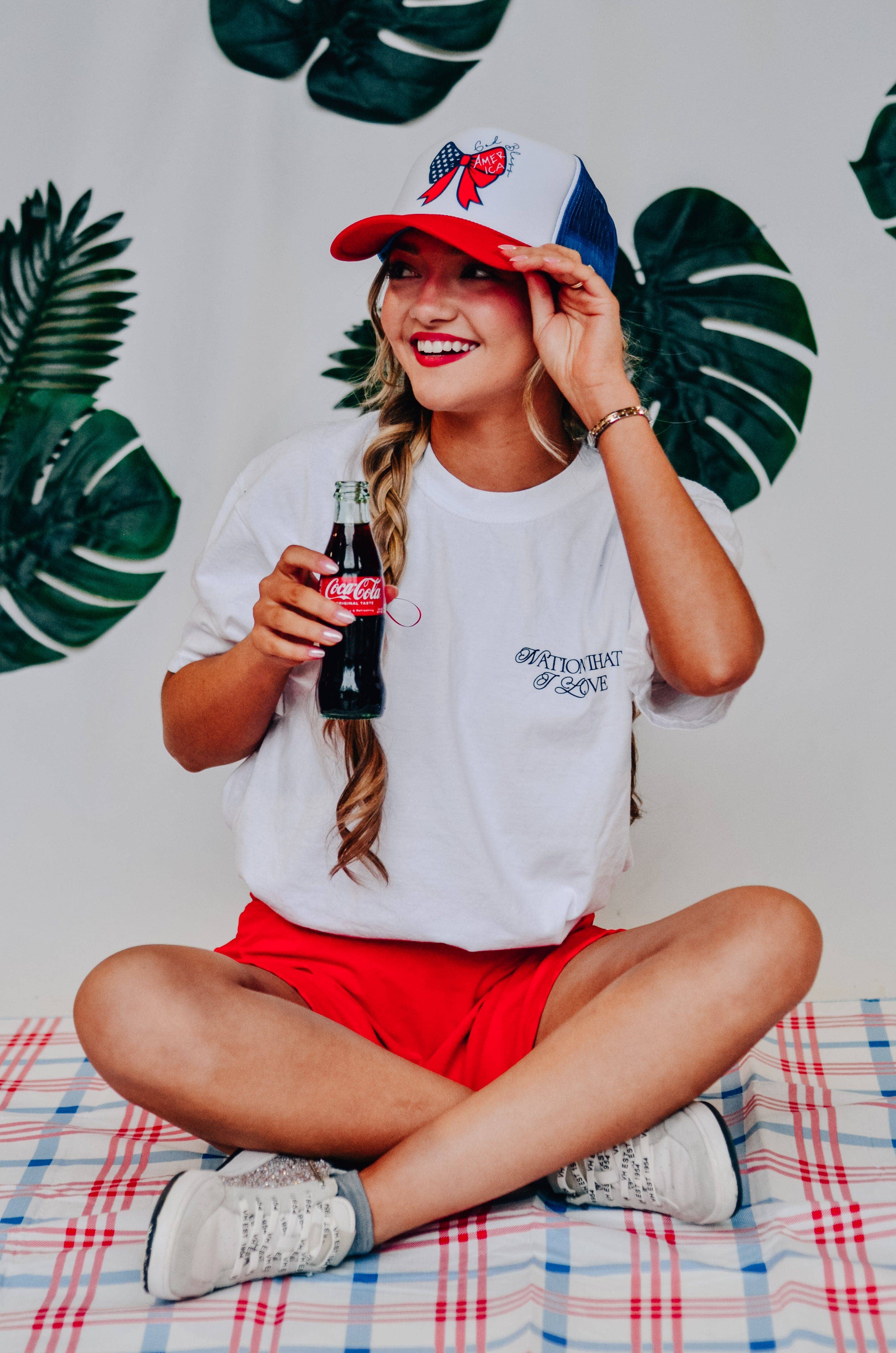 Southern Bliss Co. - Wholesale Trucker Hat - Women's - God Bless America Bow Red, White, and Blue Trucker2
