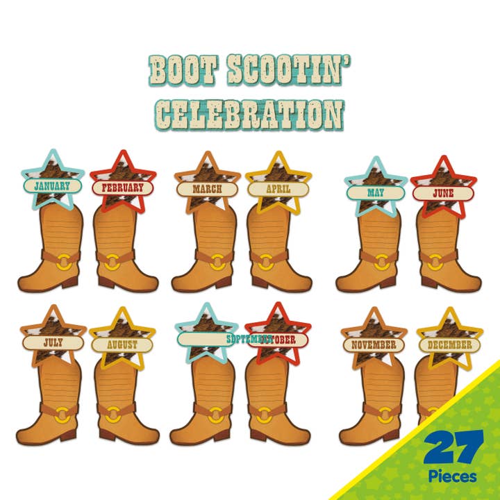 Wild Wild Classroom Birthday Mini Bulletin Board Set for wholesale by Eureka School Products