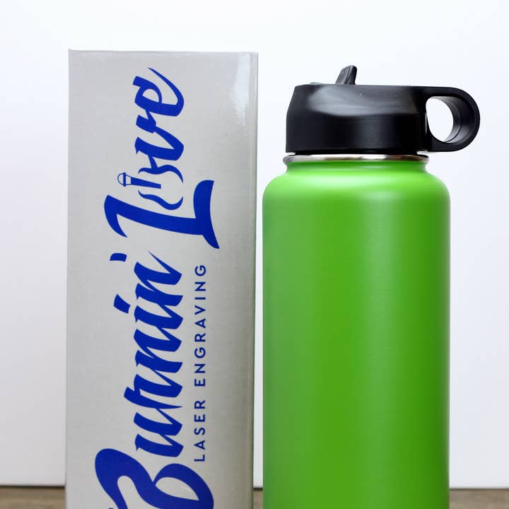 Burnin Love Laser Engraving - Vente Bouteilles d'eau - Gourdes gravées au laser Burnin' Love de 32 oz (946 ml)6