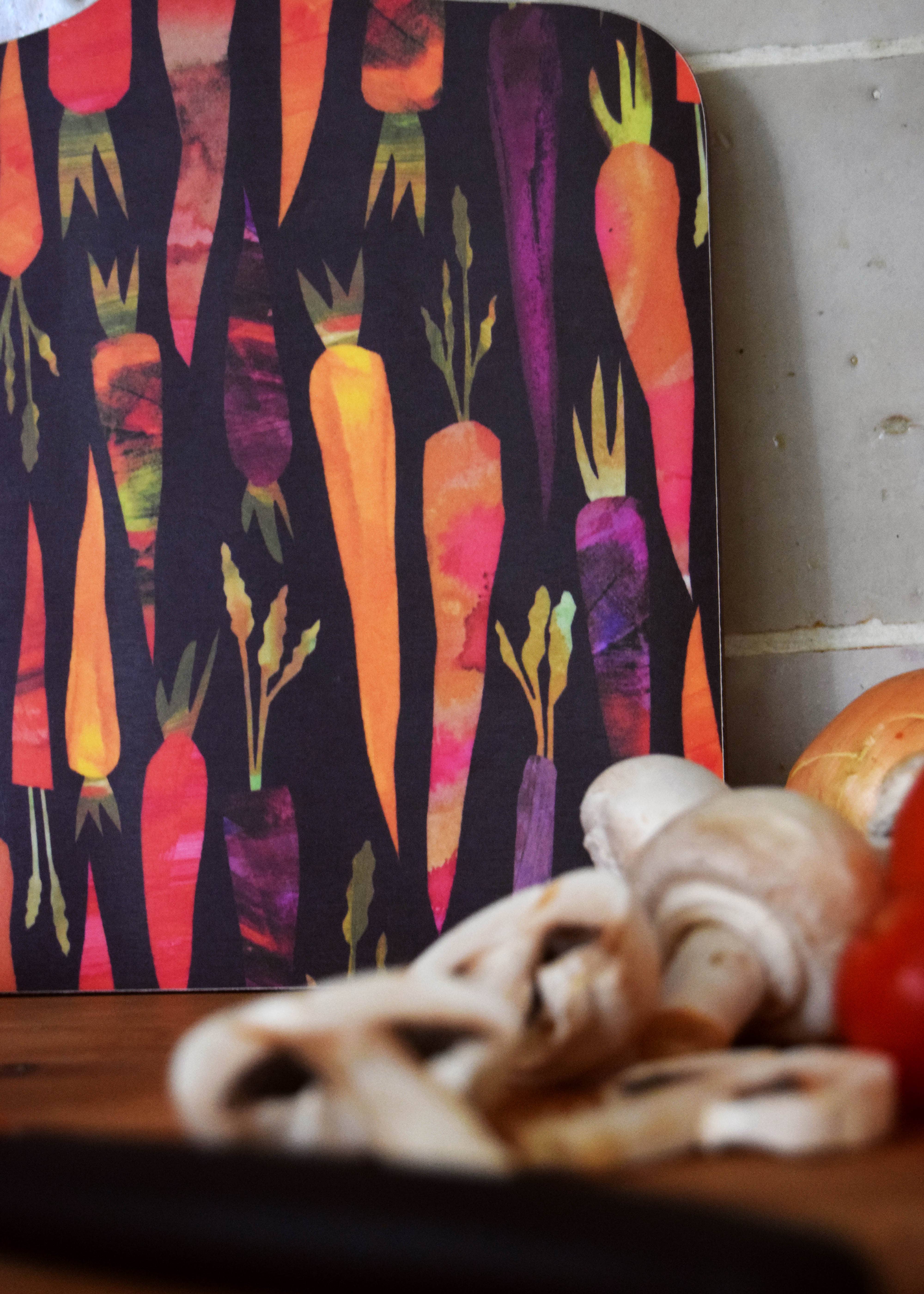 Freya Snow - Vente Planche à découper - Mini planche à découper Dark Carrots/Planche à découper en mélamine2