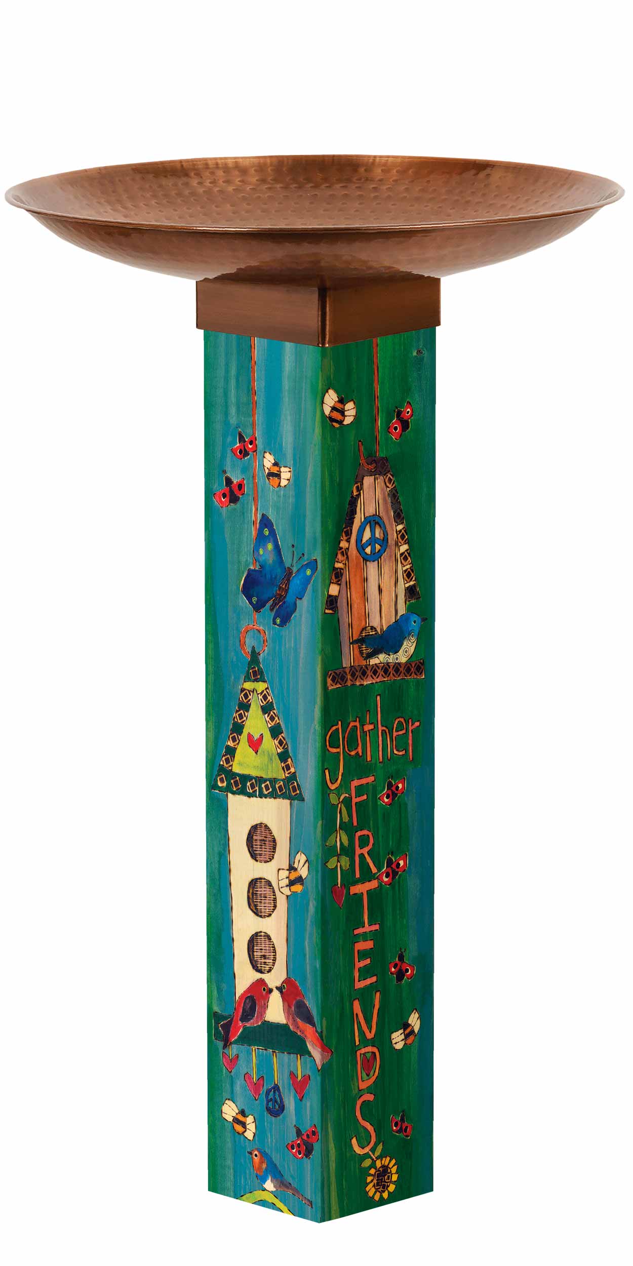 Studio M - Wholesale Bird Bath - Bird Tweets Bird Bath Art Pole w/ST9021 Copper Topper1