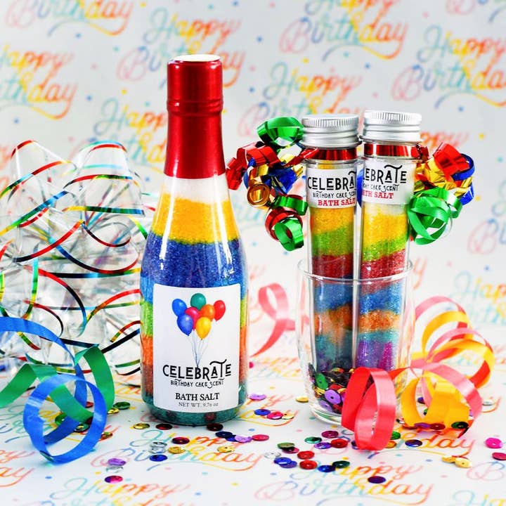 Oily Blends - Wholesale Bath Salts - Celebrate Multi Colored Bath Salts0
