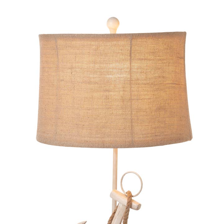 White Cream Anchor With Rope Coastal Table Lamps, 3-Way Switch for wholesale on Faire